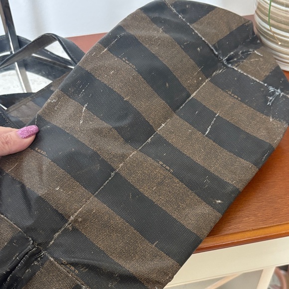Fendi Black and Brown Striped Tote - Picture 4 of 10